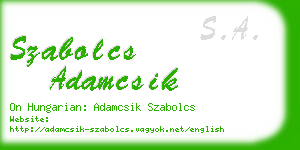 szabolcs adamcsik business card